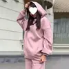 Sudeste Asiático Otoño e Invierno Talla Grande Holgado Casual Elegante Color Sólido Sudadera con Capucha Conjunto Deportivo Comercio Exterior Dropshipping