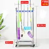 Soporte Móvil para Mopa de Acero Inoxidable, Soporte de Piso para Escoba y Mopa, Estante de Almacenamiento para Mopa de Balcón, Colgador con Drenaje de Agua