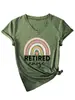 Enfermeira Aposentada Amazon Ebay Site Independente Camiseta Casual Confortável Versátil Feminina Gola V Manga Curta Comércio Exterior