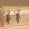 Lote mixto de varios estilos aretes de oro para mujer con colgante geométrico de circón microincrustado joyería de oreja de nicho de alta gama