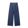 Jeans de Pierna Ancha para Mujer Estilo Europeo y Americano Slim de Doble Botonadura Alto Comercio Exterior Primavera Nuevo con un Diseño Único de Cintura Ajustada a la Moda