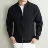Cárdigan con cremallera para hombre de peso pesado 750g 2026 Nuevo, con cuello alto y mangas largas, estilo Old Money, cómodo, disponible al por mayor