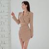 Conjunto de Dos Piezas Estilo Nuevo 2025 Versión Coreana Elegante Blazer Cintura Ajustada Moda Profesional Falda Lápiz Traje para Mujer