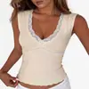 Camisola de temperatura constante para otoño e invierno, sexy diseño de espalda con encaje cruzado, sin costuras con sujetador incorporado, camisola con sensación de segunda piel, adecuada para usar en capas o como top exterior