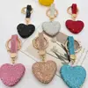 Accesorios para Llavero de Corazón Full Diamond Transfronterizos Colgante para Llave de Coche Colgante en Forma de Corazón Incrustado de Diamantes DIY Encanto para Bolso