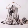 Bufanda de Seda Suave Nueva con Doble Estampado 70*180 Tamaño Grande Bufanda Larga para Mujer, Amigable con la Piel, Transpirable, Tacto de Lujo, Bufanda Chal