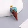 Colgantes de Piedra Natural Multicolor Europeos y Americanos Colgantes de Cristal de Piedra Natural de Punta Única Colgantes Geométricos Accesorios de Joyería Venta al por Mayor