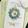 Colgante Redondo Minimalista de Cuentas Raíz de Bodhi Cadena para Teléfono Bolso Llavero Accesorio Pulsera de Alta Estética para Mujeres Cuentas de Oración Budistas