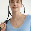Wanxing Colgante de Raqueta de Tenis de Circonita Estilo Ins Europeo y Americano Collar de Acero Inoxidable Joyería Exquisita Moda Pequeña Sensación de Lujo para Mujeres