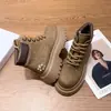 Botines estilo británico para mujer, colección otoño/invierno 2026, nuevos, forrados de felpa, suela gruesa, que aumentan la altura, antideslizantes, elegantes, casuales y cómodos para mujer
