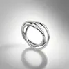 Anillo de Acero de Titanio para Pareja de Tres Anillos Anillo Giratorio Anti-Ansiedad Meditación Mindfulness Joyería Transfronteriza