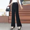 Pantalones de otoño e invierno para mujeres de mediana edad y mayores, micro-campana, adelgazantes, casuales, largos, ropa de invierno para madres jóvenes, forrados de polar, modernos