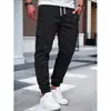 Pantalones Joggers Casuales Deportivos Cropped para Hombre de Primavera/Otoño con Múltiples Bolsillos, Cintura con Cordón y Parche, Estilo Americano de Trabajo