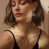 Collar con Colgante de Estrella Europea y Americana Cadena Sencilla Dulce de Moda Estrella de Cinco Puntas Lisa para Clavícula para Mujer