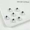 Acessórios de resina para nail art de desenho animado de Halloween, presilha de cabelo e decorações de unha de caveira de fantasminha e abóbora peculiares e engraçadas