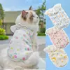 Ropa para gatos y perros, gasa de algodón, chaleco con ribete de encaje para mascotas de primavera y verano, ropa transpirable fina para aire acondicionado para Teddy y Bichón