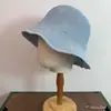 Sombrero de Pescador Calado Estilo Japonés para Mujer, Versátil, Sombrero de Cubo Adelgazante, Sombrero de Sol de Verano, Sombrero de Punto con Cubre Rostro para Viajes al Aire Libre