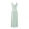 8645-Vestido Sexy Sin Mangas de Estilo Europeo y Americano para Mujer 2025 Nuevo Cuello en U Efecto Adelgazante en la Cintura Falda Larga Ceñida a la Cadera