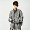 Jaqueta masculina LUUD de primavera, anti-rugas, não precisa passar, com gola alta, feita de uma mistura de Tencel Lyocell com corte desconstruído, semelhante a uma jaqueta bomber