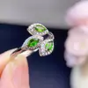 Anillo de Diopsita Natural Plata S925 Chapado en Oro Rosa Tamaño de Piedra Principal 3*6mm Venta Caliente