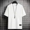 Direto do Fabricante: Camiseta Masculina de Manga Curta com Toque Gelado, Estilo Versátil, Seda de Gelo Tendência Novo Modelo 2026 de Manga Meia-Manga, Corte Solto, Tamanho Plus Size