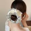 Goma para el pelo de cuatro capas con rayas de encaje, fresca y sencilla, para mujer, estilo ballet, accesorio para el pelo para moño