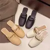 Design de Nicho Transfronteiriço, Pés Sem Cheiro, Meia-Chinelos Retro com Biqueira para Mulheres, Peça Externa de Verão, Slip-Ons Modernos e Casuais