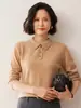 Nuevo Suéter de Punto Grueso Versátil para Mujer 2026 Otoño e Invierno, Cuello Polo, Cachemir de Doble Capa, Camisa Base