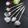 Novo Conjunto de Utensílios de Cozinha de Aço Inoxidável Espátula de Cozinhar Colher de Mingau Panela Quente Escorredor Grande Utensílios de Cozinha Colher de Escorrer Espátula Personalização
