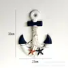 Promoção de fábrica 33cm estilo mediterrâneo âncora âncora termômetro gancho decorativo pingente de artesanato em madeira