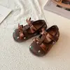 Zapatos Mary Jane Bordados Florales Retro para Bebé 2026 Nuevos Zapatos de Cuero con Moño de Princesa para Niñas Zapatos Individuales de Suela Suave