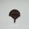Mesmo Estilo na Coreia ~ Chapéu com Proteção para Ouvidos de Bebê Primavera e Outono Malha Fina Touca com Bico de Lã Bebê Recém-nascido Aquecida Touca Fetal