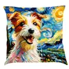 Amazon deseo transfronterizo nuevo creativo pintura al óleo funda de almohada de perro cojín de asiento de coche cojín impreso