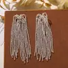 Brincos de Metal com Franjas Dopamina e Pedrarias, Brincos Frescos e Jovens, Acessórios de Orelha Versáteis para a Primavera