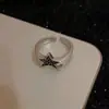 Anillo Abierto de Metal Estrella Vieja para Mujer Anillo de Dedo Retro de Celebridad de Internet para Pareja Diseño de Nicho Anillo de Alta Calidad Moderno