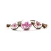 Pulsera de Flor Seca Natural Bola de Cristal Flor Gimmel Regalo Conmemorativo Pulsera Tejida Vintage Tono Shake Misma Pulsera