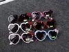 Gafas de sol infantiles con lazo, Gafas de sol con protección solar en forma de gato, Gafas para bebé, Moda Dibujos animados Lindas Nuevo estilo Corazón