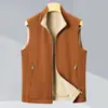 Chaleco reversible para hombre de primavera y otoño con cuello alto y cremallera, hecho de tela de seda de doble proteína, antiestático, ropa exterior para hombre, stock físico disponible