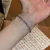 Pulsera de Piedra Triturada con Strass y Perlas Diseño Morado Sentido de Lujo Ligero Estilo Único Pulsera de Belleza de Gama Alta Pulsera de Estilo Transfronterizo