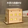 Artesanías de Madera Europeas Decoraciones Navideñas Adornos Casa Pequeña de Madera Escena Diseño Cabaña Pequeña DIY