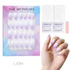 24 Peças de Unhas Postiças Usáveis para Adultos Produtos Acabados Transfronteiriços Patches de Manicure de Alta Qualidade Manicure Amêndoa Removível Atacado