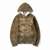 Sudadera Nueva de Otoño Temu Transfronteriza Estampado Digital 3D Letra Simple Cremallera Cárdigan Sudadera con Capucha Deporte y Ocio