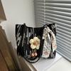 Bolsa de Ombro Texturizada Estilo Coreano Popular Versátil para Todas as Ocasiões Ins Feminina Bolsa Tote Nova de Verão 2024 Feminina