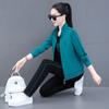 Traje de Moda Casual para Mujer 2026 Nuevo Estilo Primavera Deportivo y Elegante Reductor de Edad Sudadera con Cuello Alto Pantalones de Pierna Recta Conjunto de Tres Piezas