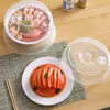 Utensílio Especial para Aquecimento em Forno de Micro-ondas Tigela Tampa Geladeira Redondo Plástico Transparente Anti-Salpicos Óleo Conservação Tampa de Tigela Tampa de Prato