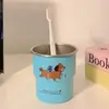 Taza Escalera con Patrón de Teckel Estilo Ins de Alto Valor para el Hogar 304 Portátil para Dormitorio Acero Inoxidable Taza de Café Linda