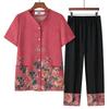Traje de verano de manga corta para abuela, cárdigan para mujeres de mediana edad y mayores, traje de verano para madre, top para suegra y esposa.