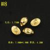 Colgante pequeño de la suerte chapado en oro de plata de ley 925 con forma de lingote y disco de cuentas, accesorios de joyería DIY.