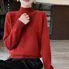 Nuevo Punto de Lana 100% Rayas Otoño/Invierno Cuello Redondo Semialto Diagonal Engrosado Color Sólido Holgado Moda Capa Base
