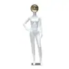 Adereços Modelo Corpo Inteiro Manequim Feminino para Loja de Roupas Vitrine Manequim com Postura Sentada Galvanoplastia Cabeça de Bola Criativa Manequim Meio Corpo